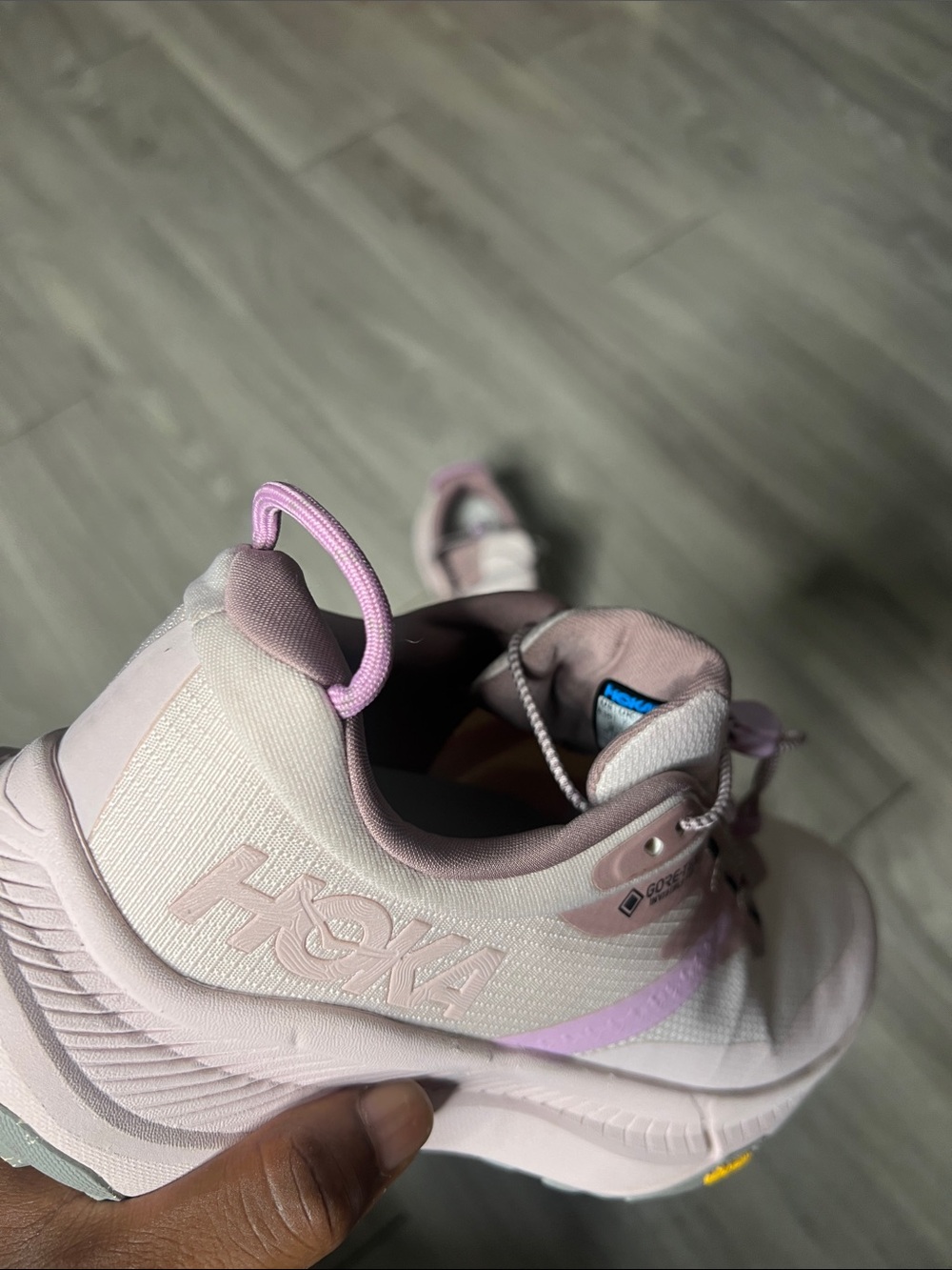 Hoka One One Women's Pale Pink Athletic Sneakers with Lavender Accents (8.5) - Picture 10 of 14